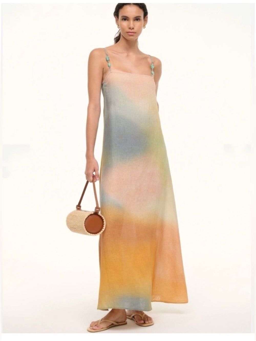 STAUD Laura Linen Maxi Dress in Pastel Clouds
Size S